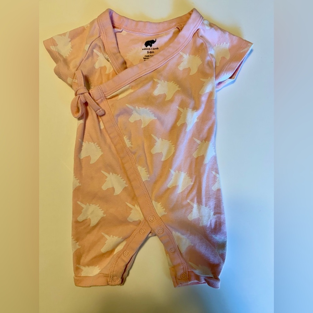 Soft Pink Unicorn Wrap Romper by Carter's